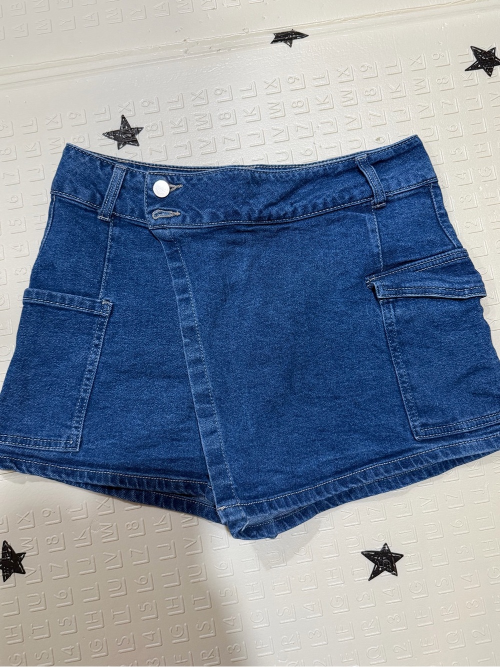 No Boundaries Dark Blue Denim Utility Shorts
